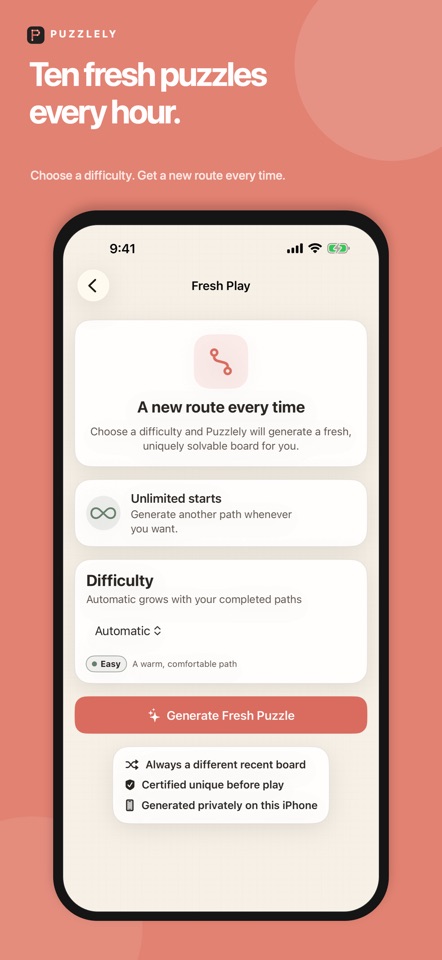 Puzzlely fresh play screen
